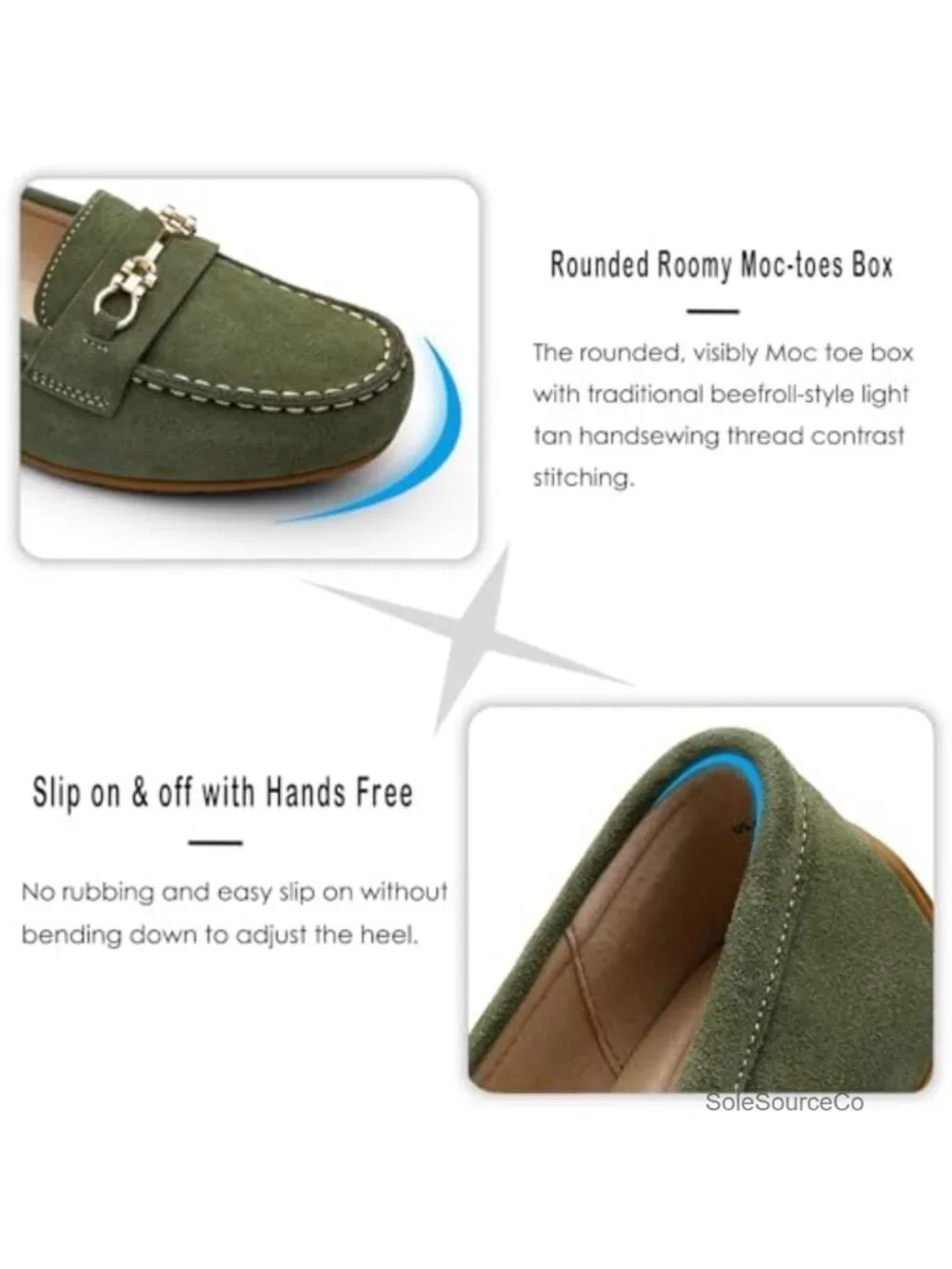Suede Leather Loafers Slip-On Driving Mocs Comfortable Work Flats